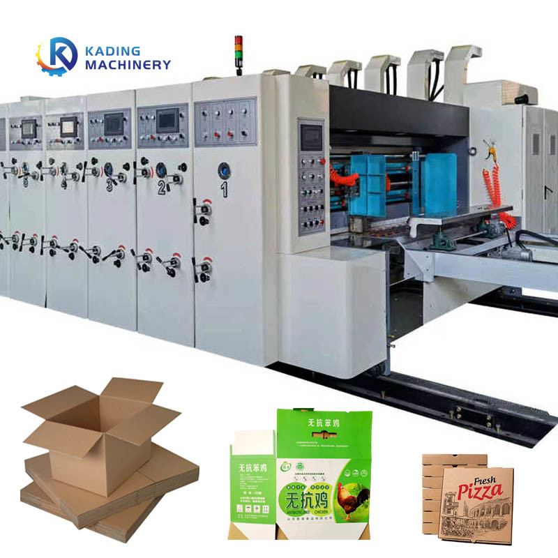 Pizza Kutuları Yapımı İçin Otomatik Kurşun Kenar Besleme Oluklu Kutu Baskı Makinesi