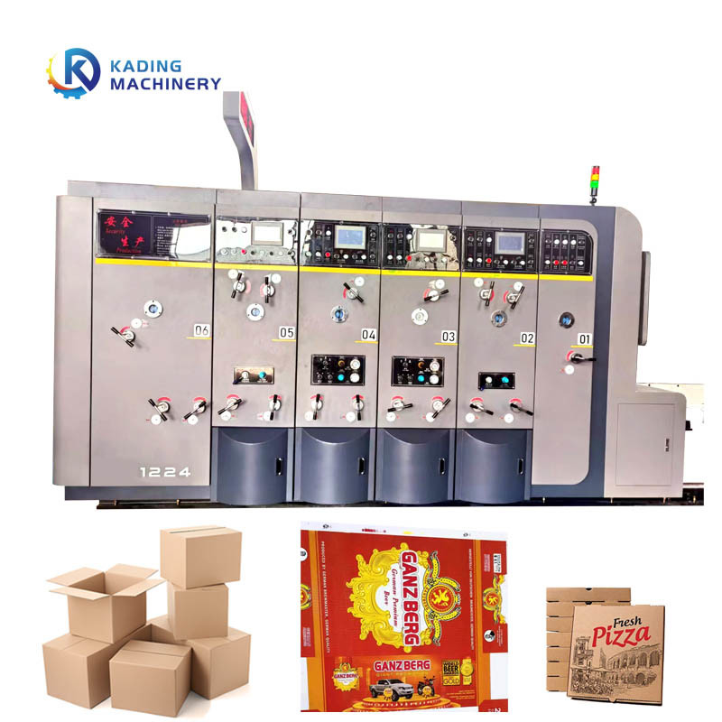 Su mürekkep tipi karton için çok renkli flexo dalgalanmış makine