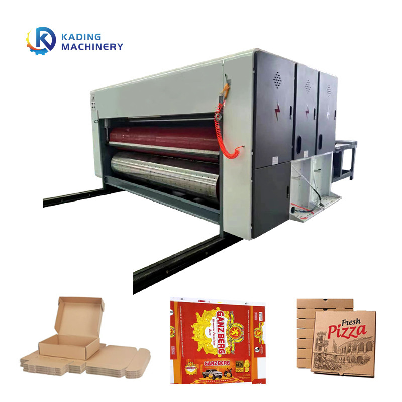 Tatlı Pizza Kutuları Yapımı İçin Yüksek Çalışma Hızında Oluklu Mukavva Baskı Makinesi