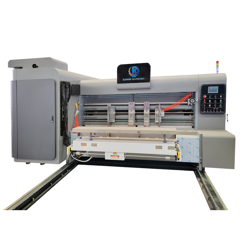 Servo motor besleme tam vakum emme dalgalanmış kutu baskı makinesi